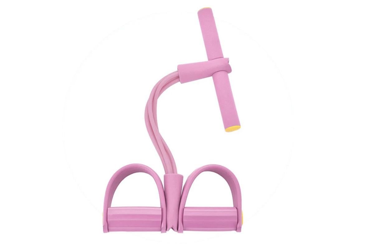 6 Tube Resistance Band Ankle Puller Foot Pedal Fitness Exercise Rope - Pink V1308-DSZKI-105-3