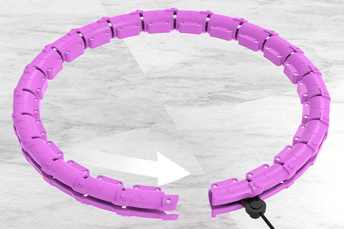 32 Section Weighted Hula Hoop with Massage Rollers - Purple V1308-DSZKI-109-1