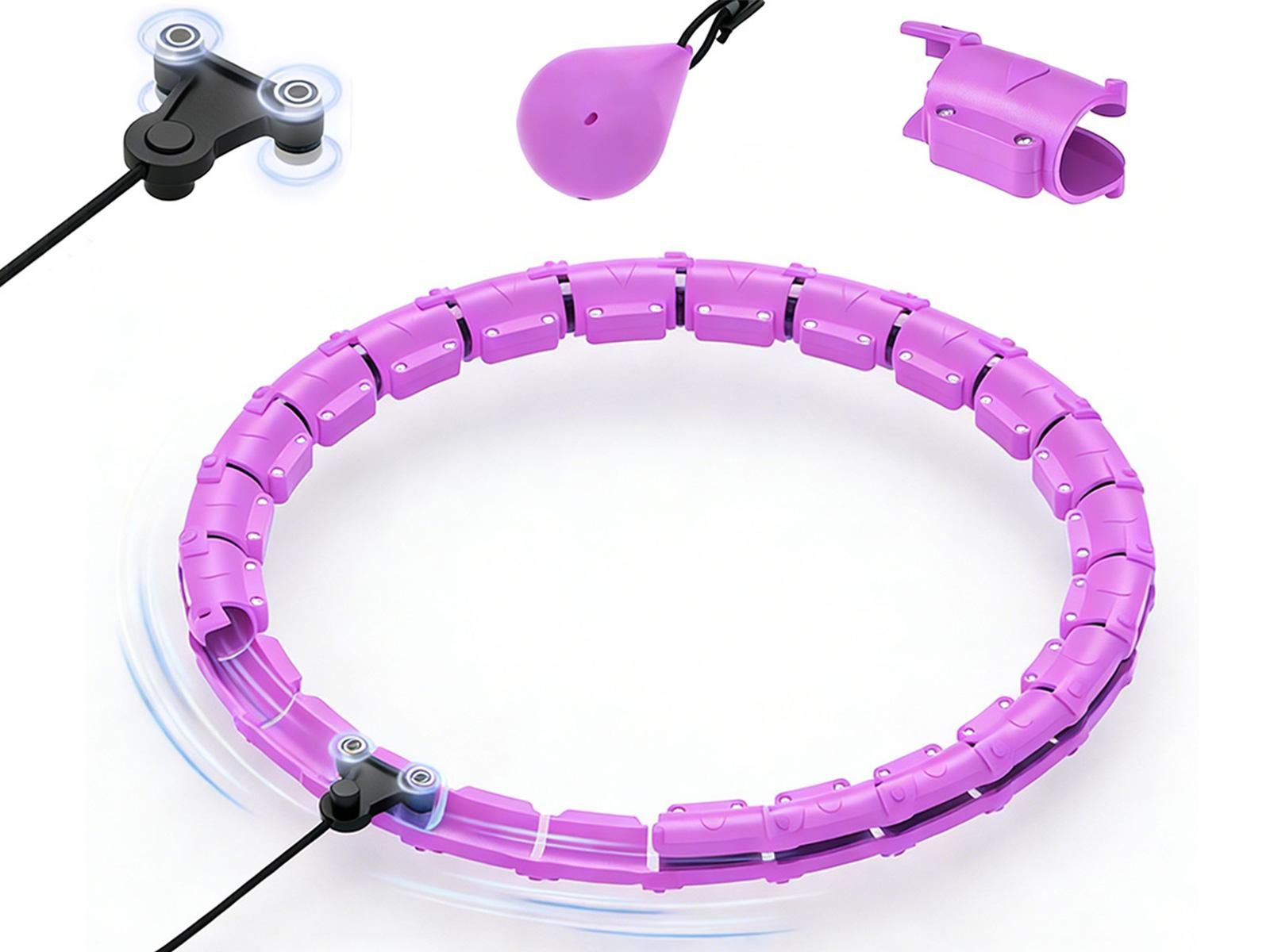 32 Section Weighted Hula Hoop with Massage Rollers - Purple V1308-DSZKI-109-1