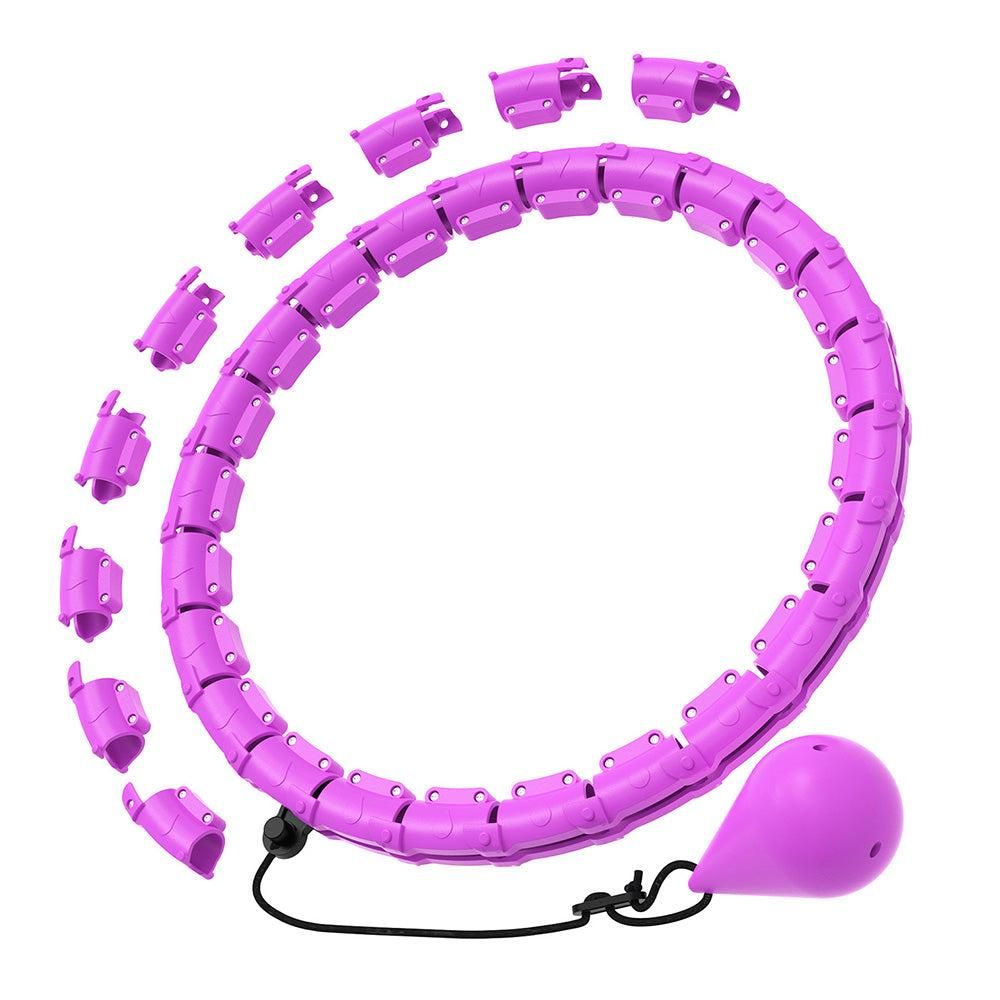 32 Section Weighted Hula Hoop with Massage Rollers - Purple V1308-DSZKI-109-1