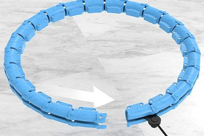 32 Section Weighted Hula Hoop with Massage Rollers - Blue V1308-DSZKI-109-2
