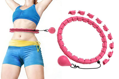 32 Section Weighted Hula Hoop with Massage Rollers - Blue V1308-DSZKI-109-2
