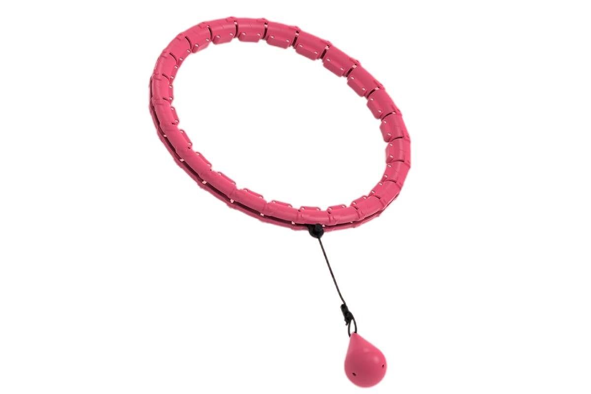32 Section Weighted Hula Hoop with Massage Rollers - Pink V1308-DSZKI-109-3