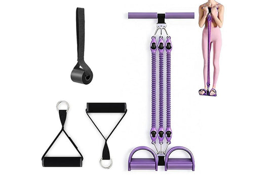 1 Set 4-in-1 Resistance Band Pedal Puller for Sit-Up Home Gym Yoga Pilates - 3 Tubes V1308-DSZKI-113-2