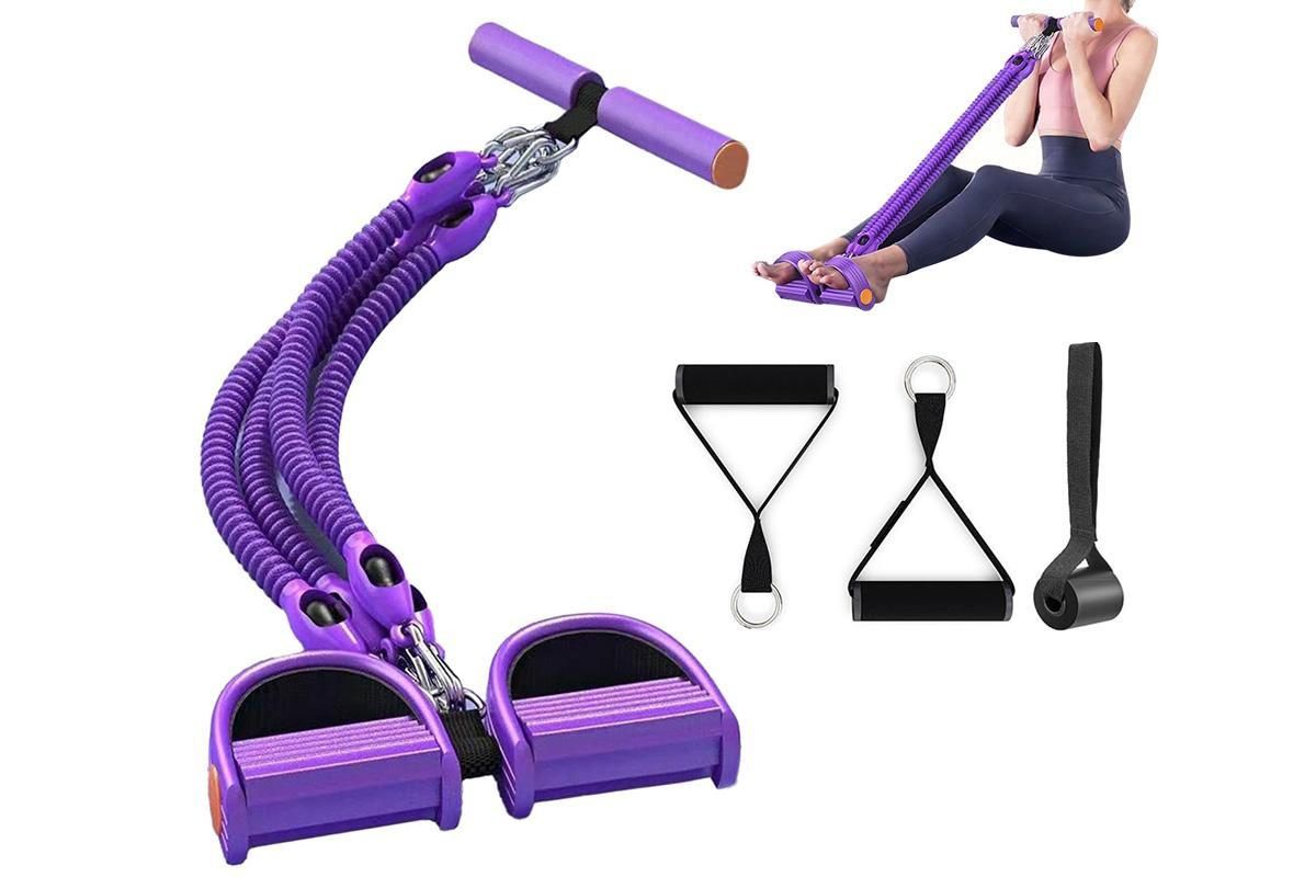 1 Set 4-in-1 Resistance Band Pedal Puller for Sit-Up Home Gym Yoga Pilates - 4 Tubes V1308-DSZKI-113-3