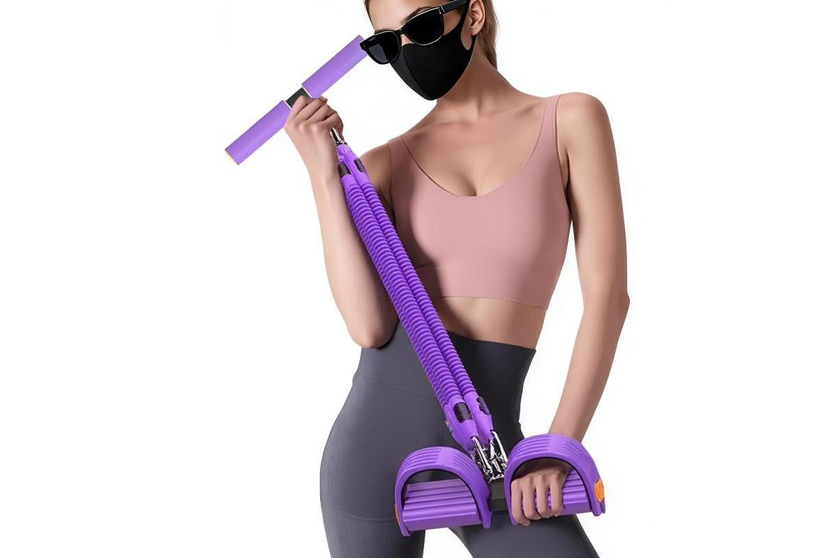 1 Set 4-in-1 Resistance Band Pedal Puller for Sit-Up Home Gym Yoga Pilates - 4 Tubes V1308-DSZKI-113-3