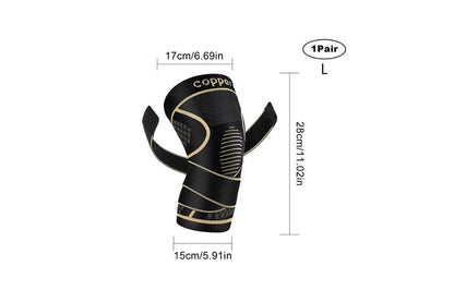 2 Pack Copper Knee Braces with Strap for Knee Pain Women Men Knee Support - L V1308-DSZKI-114-1