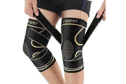 2 Pack Copper Knee Braces with Strap for Knee Pain Women Men Knee Support - M V1308-DSZKI-114-2