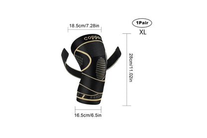 2 Pack Copper Knee Braces with Strap for Knee Pain Women Men Knee Support - XL V1308-DSZKI-114-3