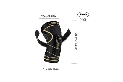 2 Pack Copper Knee Braces with Strap for Knee Pain Women Men Knee Support - XXL V1308-DSZKI-114-4