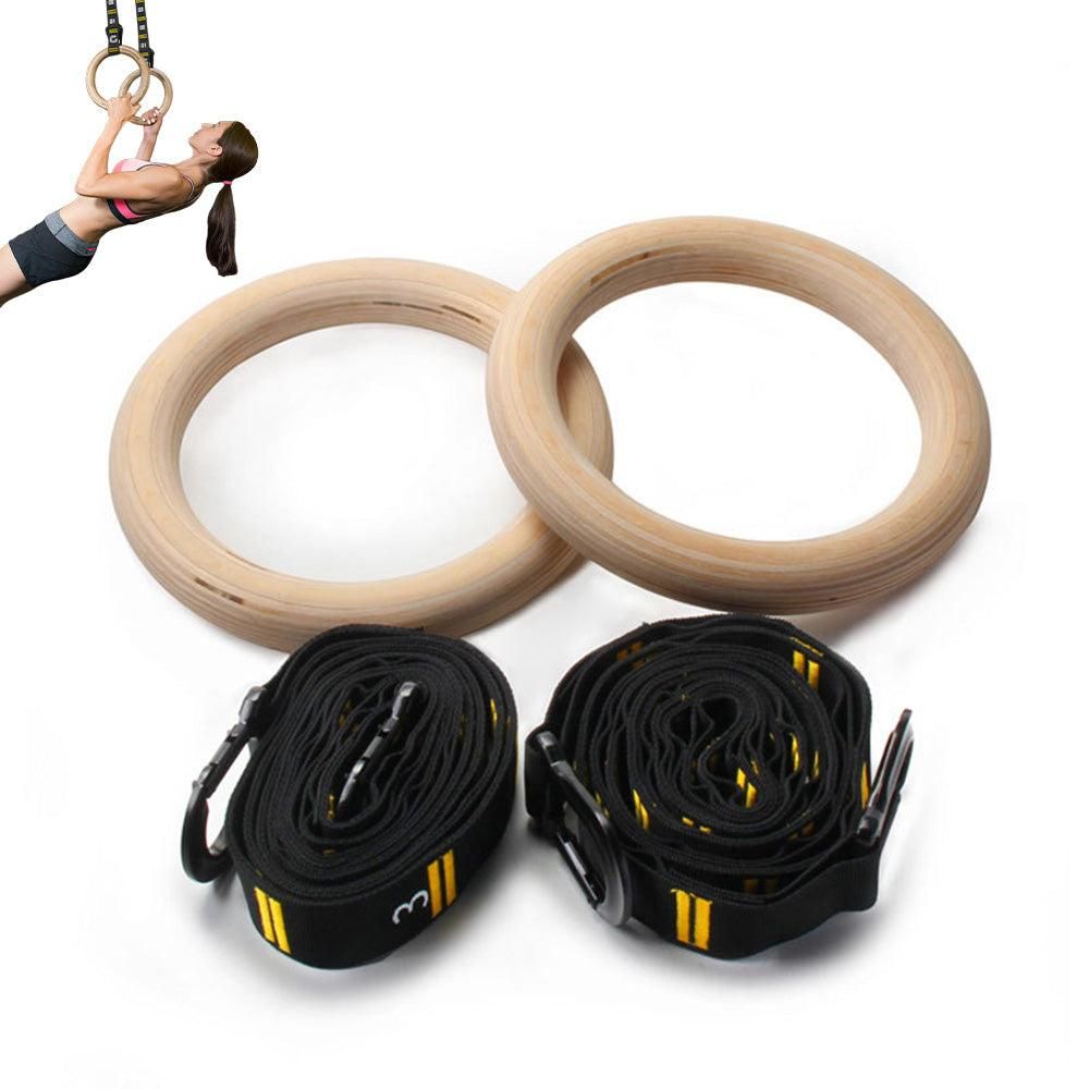 Wooden Gymnastic Rings Set Adjustable Fitness Rings for Home Workouts V1308-DSZKI-121