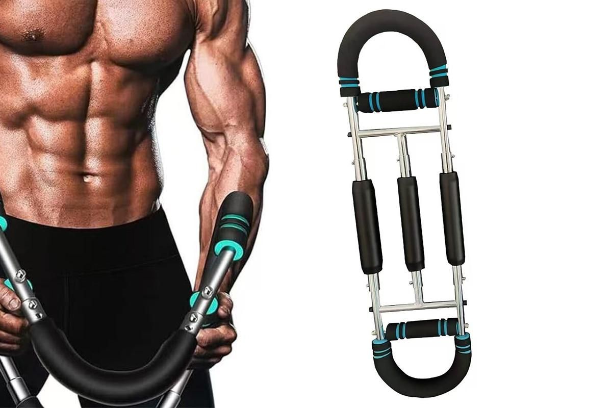 Twister Arm Trainer Adjustable Twister Arm Chest Exerciser With 3 Springs - Blue V1308-DSZKI-122-2