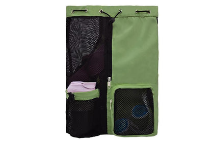 Mesh Beach Backpack with Wet Pocket Drawstring Waterproof Swimming Gym Bag for Men Women - Green V1308-DSZKI-124-2