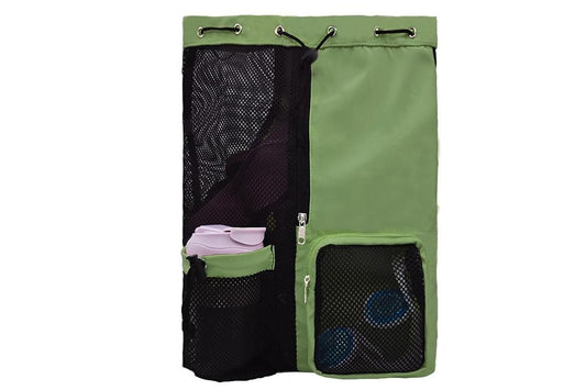 Mesh Beach Backpack with Wet Pocket Drawstring Waterproof Swimming Gym Bag for Men Women - Green V1308-DSZKI-124-2