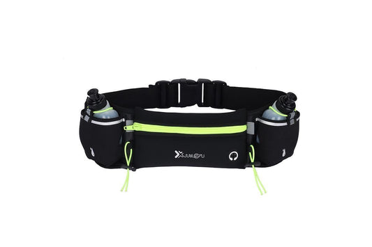 Hydration Running Belt with 2 Water Bottles and Phone Pouch for Marathon Hiking - Green V1308-DSZKI-125-1