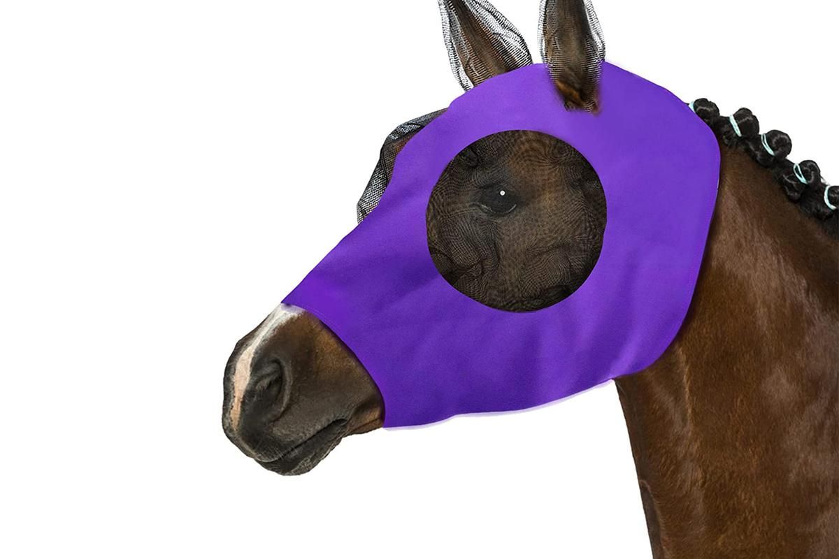 Horse Fly Mask with Ears -Purple V1308-DSZKI-126-4