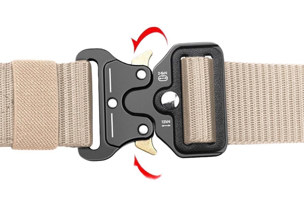 Nylon Tactical Belt Quick-Release for Outdoor Work Daily - Khaki V1308-DSZKI-128-1