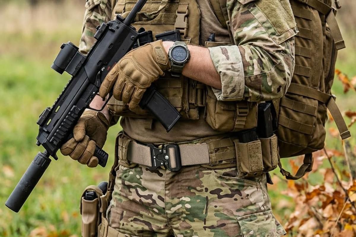 Nylon Tactical Belt Quick-Release for Outdoor Work Daily - Khaki V1308-DSZKI-128-1