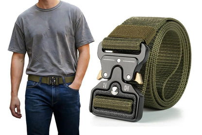 Nylon Tactical Belt Quick-Release for Outdoor Work Daily - Khaki V1308-DSZKI-128-1