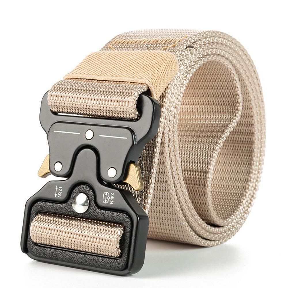 Nylon Tactical Belt Quick-Release for Outdoor Work Daily - Khaki V1308-DSZKI-128-1