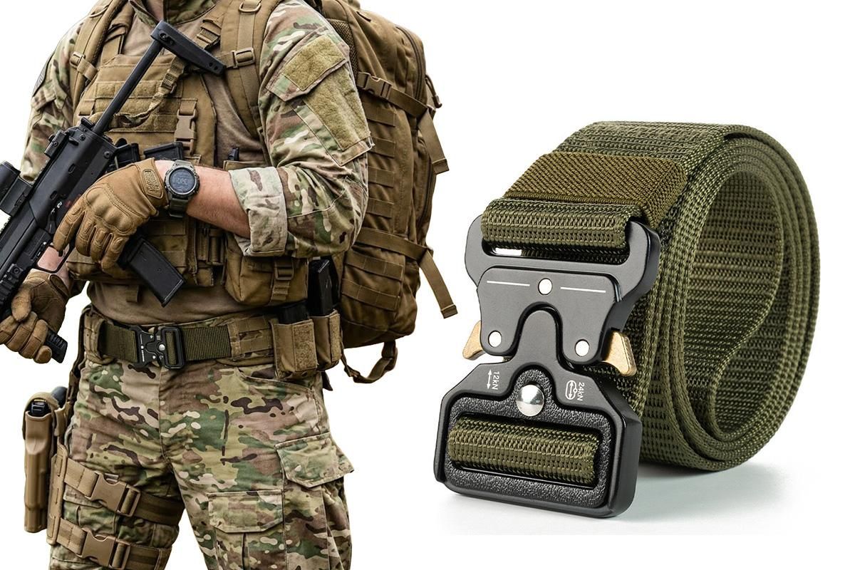Nylon Tactical Belt Quick-Release for Outdoor Work Daily - Khaki V1308-DSZKI-128-1