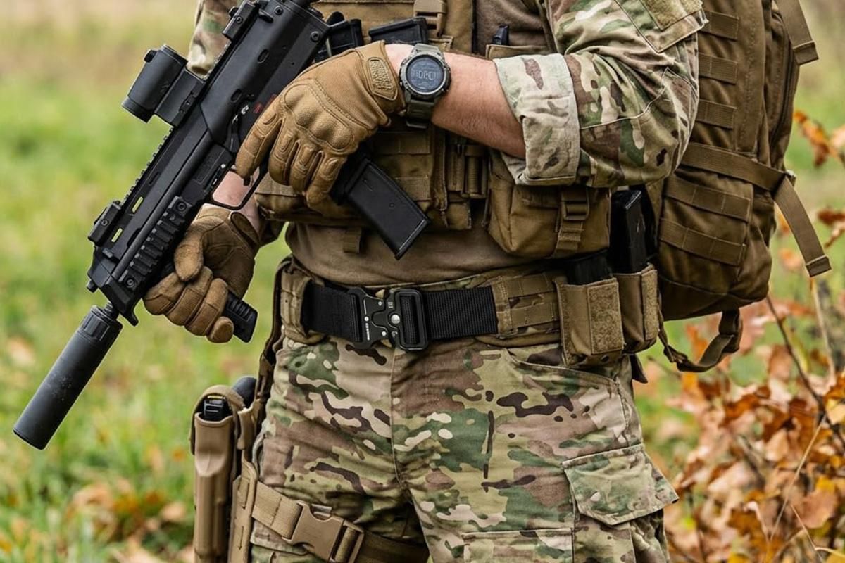 Nylon Tactical Belt Quick-Release for Outdoor Work Daily - Black V1308-DSZKI-128-2