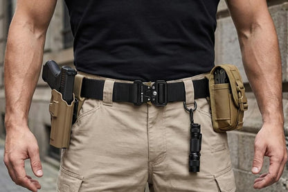 Nylon Tactical Belt Quick-Release for Outdoor Work Daily - Black V1308-DSZKI-128-2