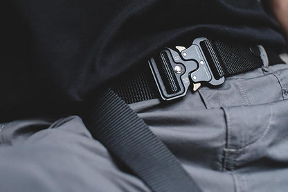 Nylon Tactical Belt Quick-Release for Outdoor Work Daily - Black V1308-DSZKI-128-2