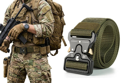 Nylon Tactical Belt Quick-Release for Outdoor Work Daily - Black V1308-DSZKI-128-2