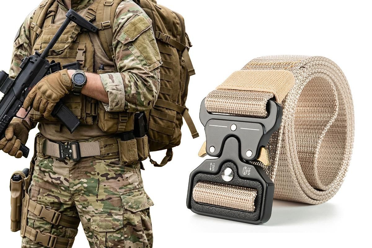 Nylon Tactical Belt Quick-Release for Outdoor Work Daily - Black V1308-DSZKI-128-2