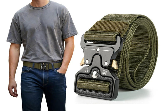 Nylon Tactical Belt Quick-Release for Outdoor Work Daily - Army Green V1308-DSZKI-128-3