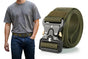 Nylon Tactical Belt Quick-Release for Outdoor Work Daily - Army Green V1308-DSZKI-128-3