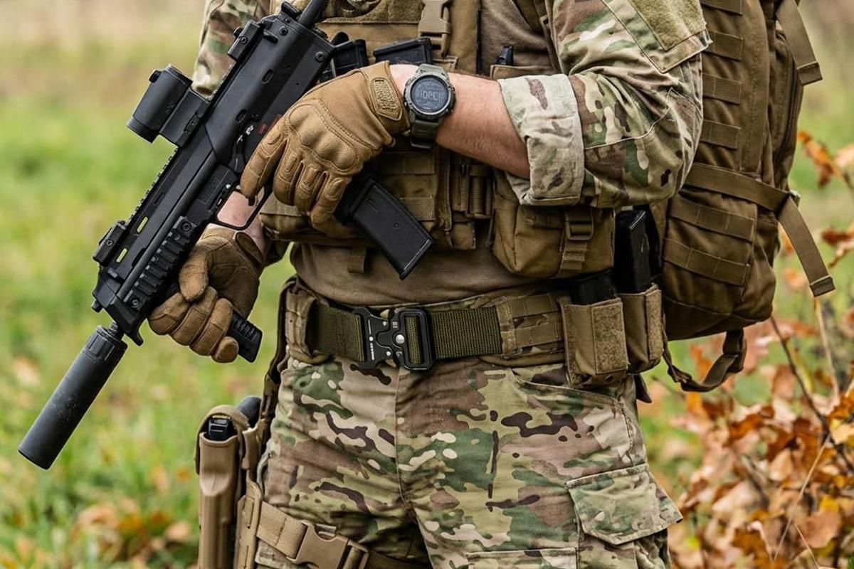 Nylon Tactical Belt Quick-Release for Outdoor Work Daily - Army Green V1308-DSZKI-128-3