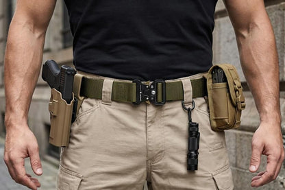 Nylon Tactical Belt Quick-Release for Outdoor Work Daily - Army Green V1308-DSZKI-128-3