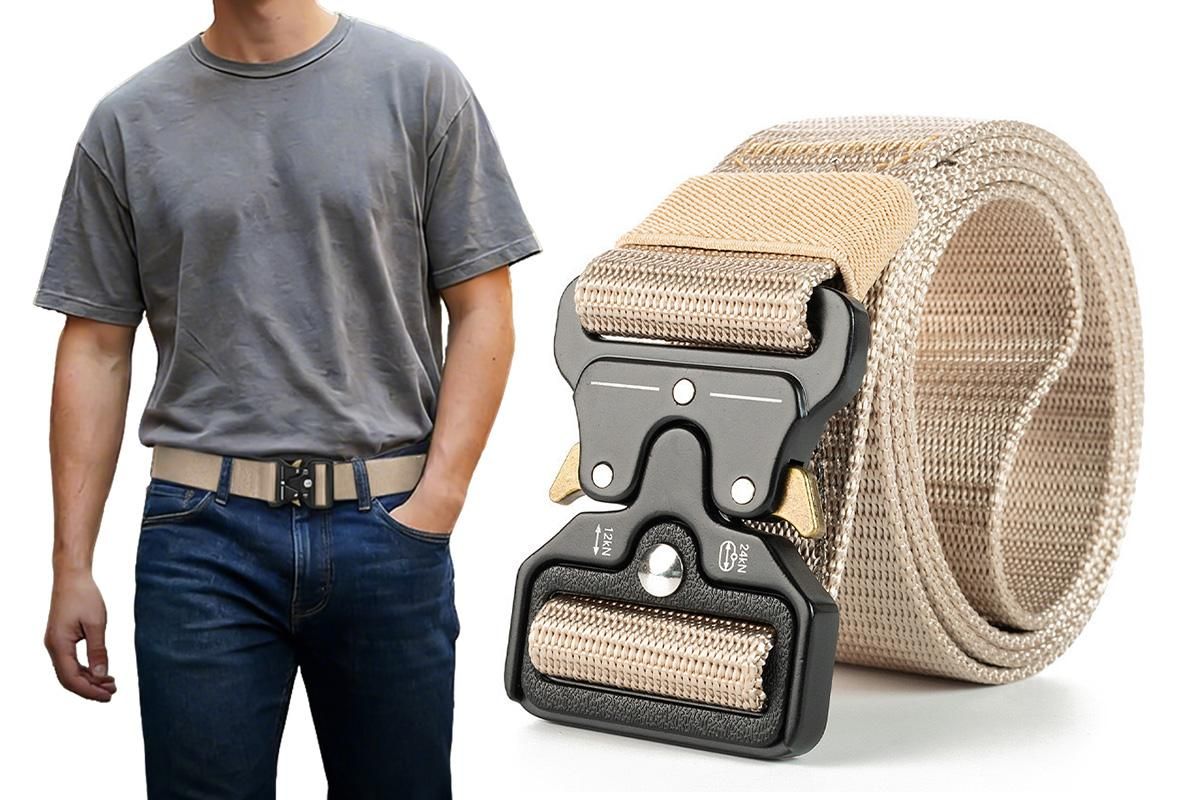 Nylon Tactical Belt Quick-Release for Outdoor Work Daily - Army Green V1308-DSZKI-128-3
