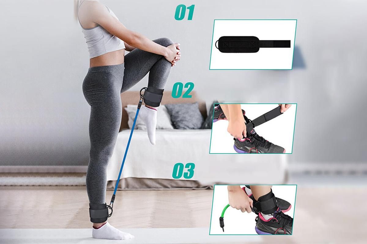 6Pcs Ankle Resistance Bands Ankle Bands for Working Out with Cuffs Resistance Bands -Mixed Color V1308-DSZKI-131-1