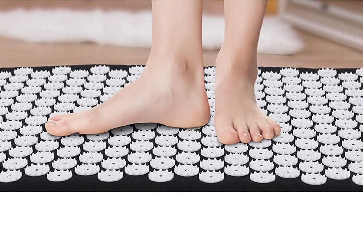 Body Massager Acupressure Cushion Mat(Black) V1308-DSZKI-132-1
