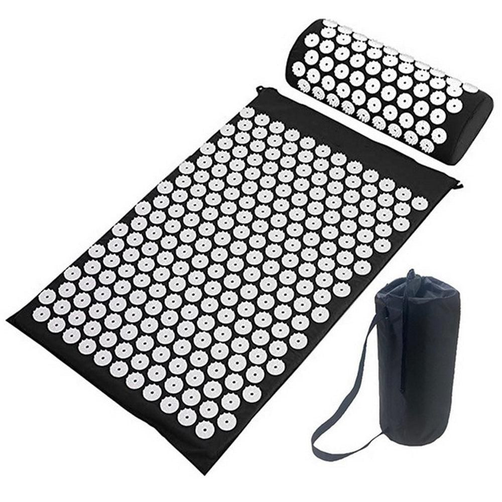 Body Massager Acupressure Cushion Mat(Black) V1308-DSZKI-132-1