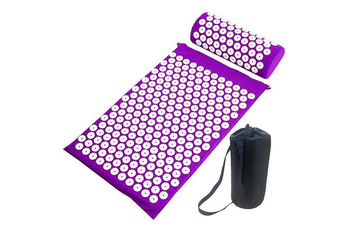 Body Massager Acupressure Cushion Mat(Purple) V1308-DSZKI-132-4