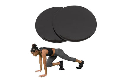 2PCS Gym Training Fitness Exercise Glider Slide Discs Core Slider Workout -Black V1308-DSZKI-133-2