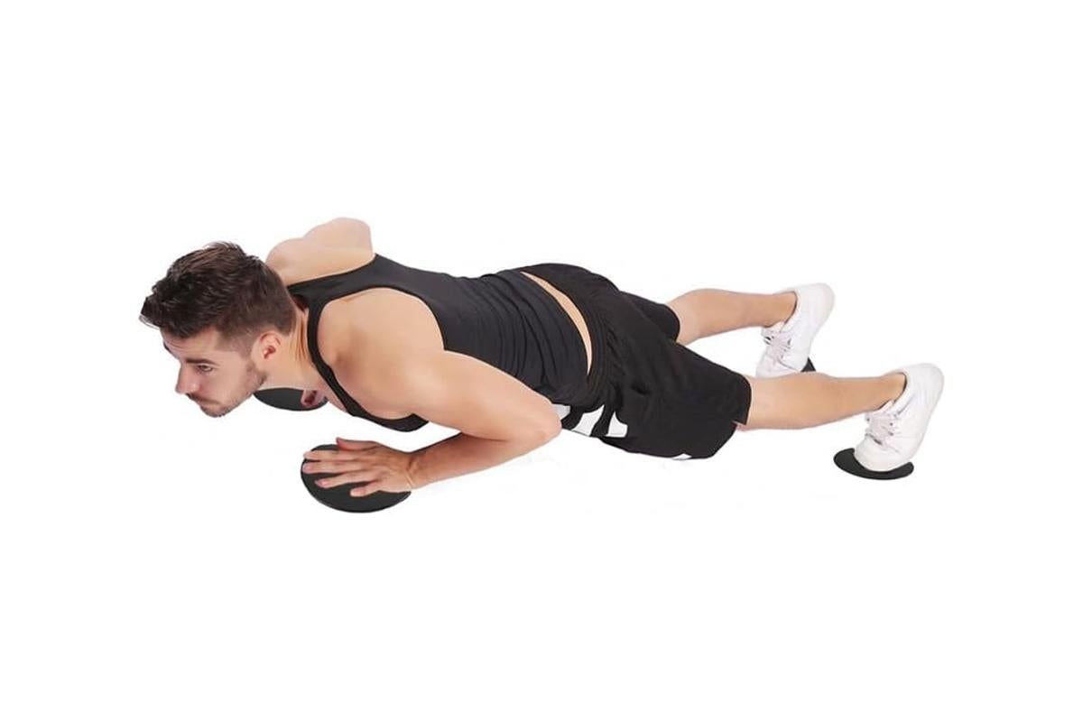 2PCS Gym Training Fitness Exercise Glider Slide Discs Core Slider Workout -Black V1308-DSZKI-133-2