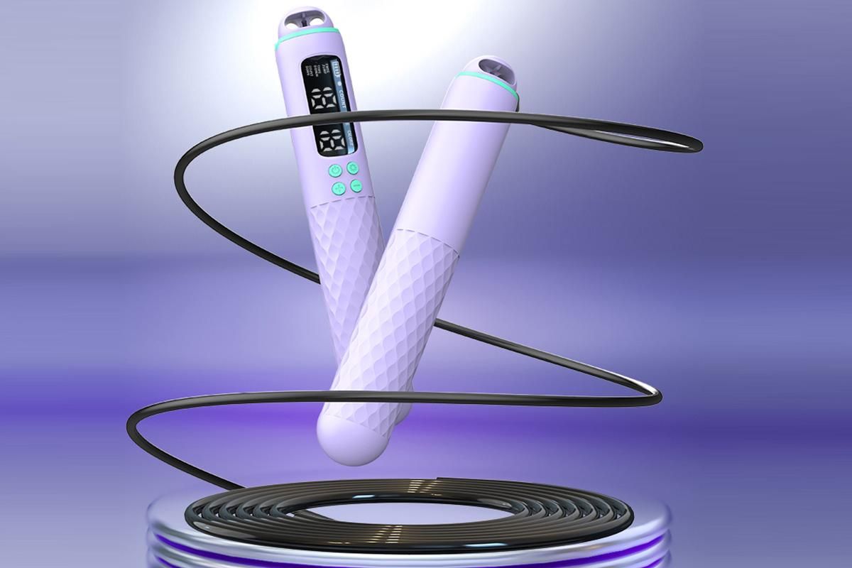 Smart Digital Jump Rope for Accurately Counts Jumps Sets Goals and Monitors Progress -Purple V1308-DSZKI-139-1