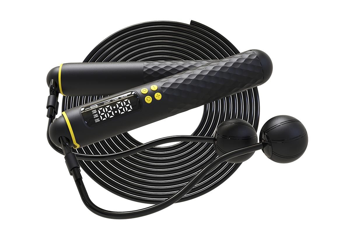 Smart Digital Jump Rope for Accurately Counts Jumps Sets Goals and Monitors Progress -Black V1308-DSZKI-139-2