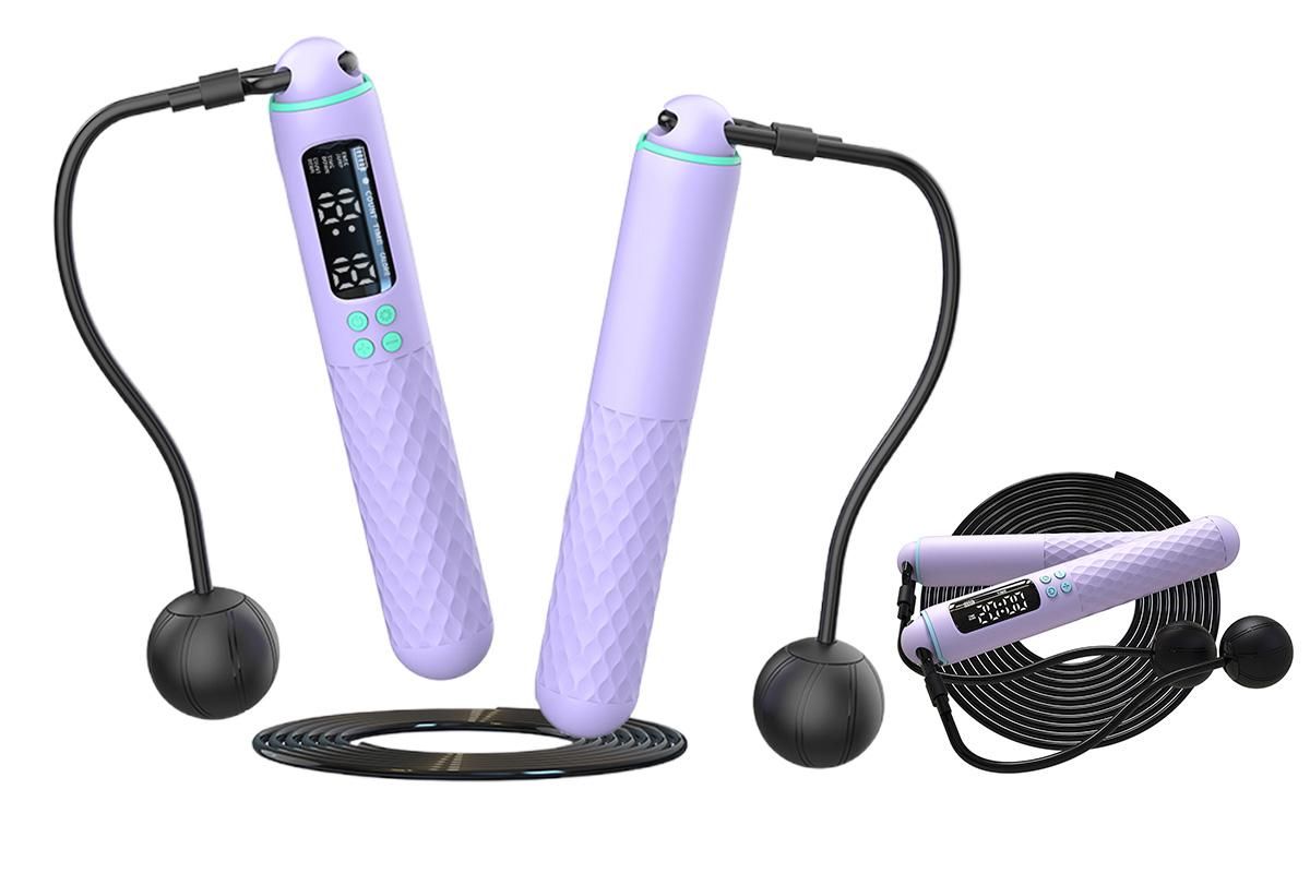 Smart Digital Jump Rope for Accurately Counts Jumps Sets Goals and Monitors Progress -Black V1308-DSZKI-139-2