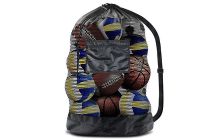 Extra Large Sport Ball Bag Heavy Duty Breathable Mesh Storage Bag With Adjustable Shoulder Strap - Style 2 V1308-DSZKI-140-2