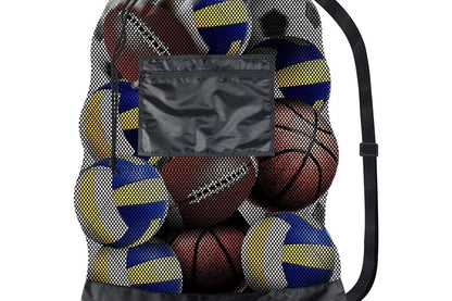 Extra Large Sport Ball Bag Heavy Duty Breathable Mesh Storage Bag With Adjustable Shoulder Strap - Style 2 V1308-DSZKI-140-2