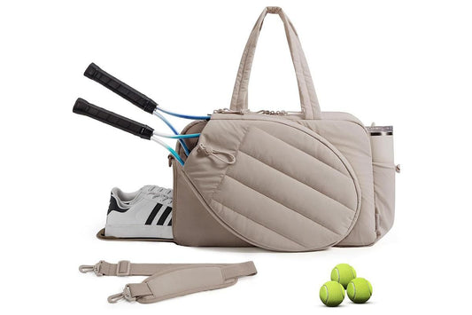 Womens Tennis Gym Bag Sports Tote Fits Two Rackets with Shoe Compartment - Camel V1308-DSZKI-142-2