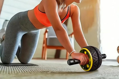 Wide Ab Roller Wheel for Home Gym Core Training - Yellow V1308-DSZKI-145-2