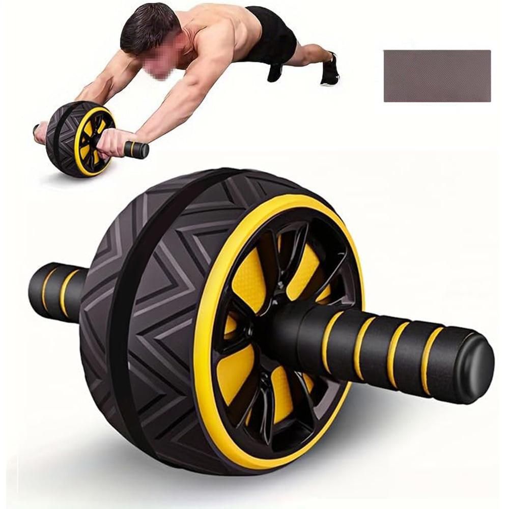 Wide Ab Roller Wheel for Home Gym Core Training - Yellow V1308-DSZKI-145-2