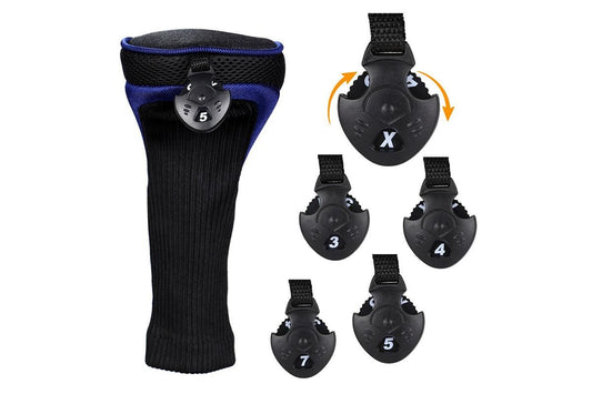 3Pcs Set Golf Club Head Cover for Woods and Driver with Interchangeable Tags 3 4 5 7 X - Blue V1308-DSZKI-147-2